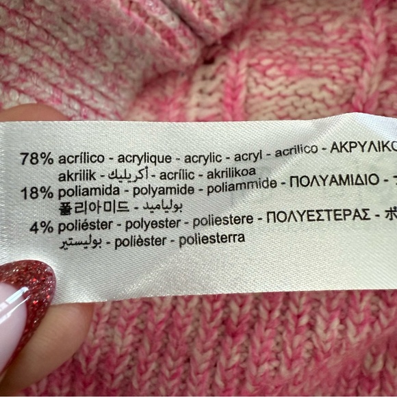 Zara Cable Knit Metallic Pink Cropped Sweater - Picture 11 of 11